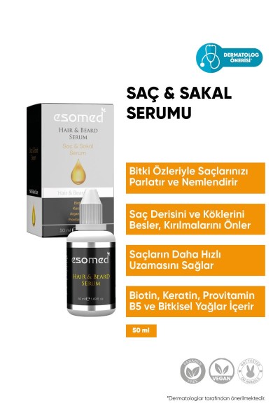 Saç Ve Sakal Için Biotin, Keratin, Argan Yağı, Provitamin B5 İçeren Besleyici Ve Güçlendirici Serum