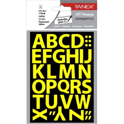 Tanex Stc-552 Harf Etiketi 23mm Flo Sarı 2 Li Paket Tanex Stc-552 Harf Etiketi 23mm Flo Sarı 2 Li Paket