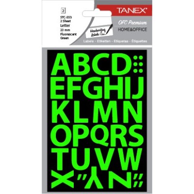 Tanex Stc-553 Harf Etiketi 23mm Flo Yeşil 2 Li Paket Tanex Stc-553 Harf Etiketi 23mm Flo Yeşil 2 Li Paket