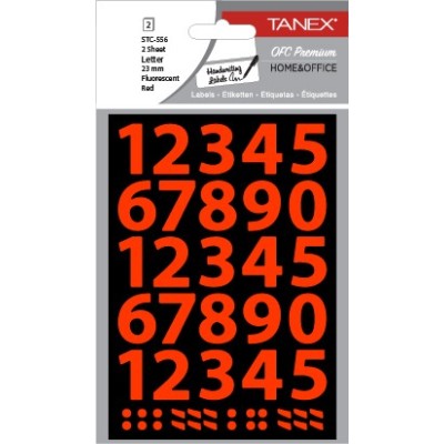 Tanex Stc-556 Rakam Etiketi 23mm Flo Kırmızı 2 Li Paket Tanex Stc-556 Rakam Etiketi 23mm Flo Kırmızı 2 Li Paket