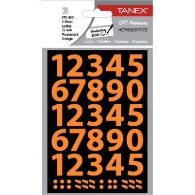 Tanex Stc-560 Rakam Etiketi 23mm Flo Turuncu 2 Li Paket Tanex Stc-560 Rakam Etiketi 23mm Flo Turuncu 2 Li Paket