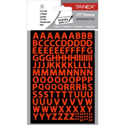 Tanex Stc-561 Harf Etiketi 10mm Flo Kırmızı 2 Li Paket Tanex Stc-561 Harf Etiketi 10mm Flo Kırmızı 2 Li Paket