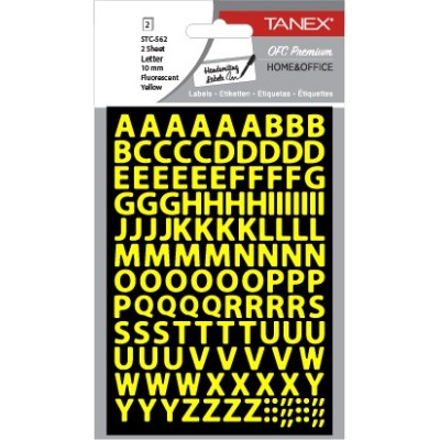 Tanex Stc-562 Harf Etiketi 10mm Flo Sarı 2 Li Paket Tanex Stc-562 Harf Etiketi 10mm Flo Sarı 2 Li Paket
