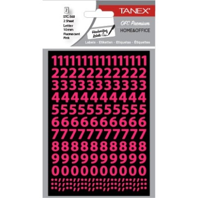 Tanex Stc-569 Rakam Etiketi 10mm Flo Pembe 2 Li Paket Tanex Stc-569 Rakam Etiketi 10mm Flo Pembe 2 Li Paket