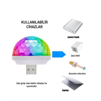 Usb Girişli Sese Duyarlı Disko Topu Usb Girişli Sese Duyarlı Disko Topu