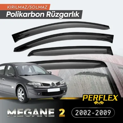 Perflex Polikarbon Kırılmaz Rüzgarlık V2 Mugen Renault Megane 2 2002-2009 Perflex Polikarbon Kırılmaz Rüzgarlık V2 Mugen Renault Megane 2 2002-2009
