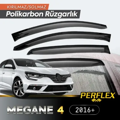 Perflex Polikarbon Kırılmaz Rüzgarlık V2 Renault Megane 4 Sedan Avant 2016+ Perflex Polikarbon Kırılmaz Rüzgarlık V2 Renault Megane 4 Sedan Avant 2016+