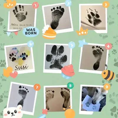Kedi Köpek Pati İzi Fotoğraf Çerçevesi Seti Kedi Köpek Pati İzi Fotoğraf Çerçevesi Seti