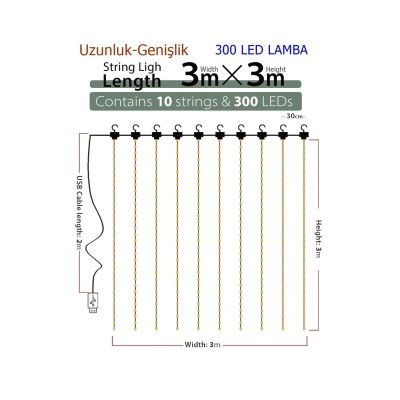 8 Fonksiyonlu Peri Perde Led Uzaktan Kumandalı Günışığı Perde Peri Led (3 mt x 3 mt) 8 Fonksiyonlu Peri Perde Led Uzaktan Kumandalı Günışığı Perde Peri Led (3 mt x 3 mt)