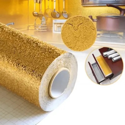 Yapışkanlı Gold Mutfak Tezgah Folyosu Yapışkanlı Gold Mutfak Tezgah Folyosu