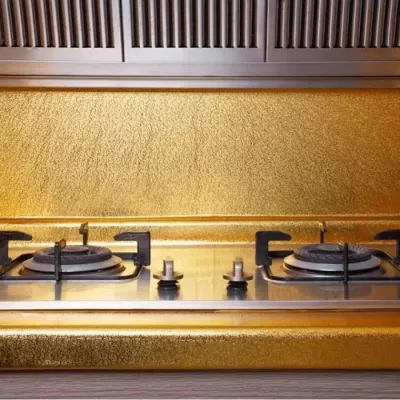 Yapışkanlı Gold Mutfak Tezgah Folyosu Yapışkanlı Gold Mutfak Tezgah Folyosu