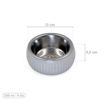 Mikopet Organik Seramik Mama Kabı Gri Mikopet Organik Seramik Mama Kabı Gri