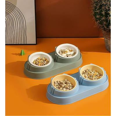 Mikopet Çift Bölmeli Mama ve Su Kabı Mikopet Çift Bölmeli Mama ve Su Kabı