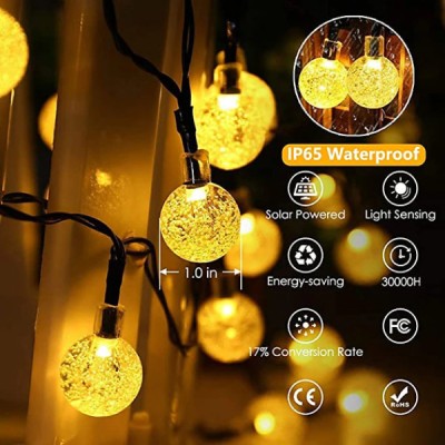 5 Metre Sarı Opak Solar Top LED Işık 5 Metre Sarı Opak Solar Top LED Işık