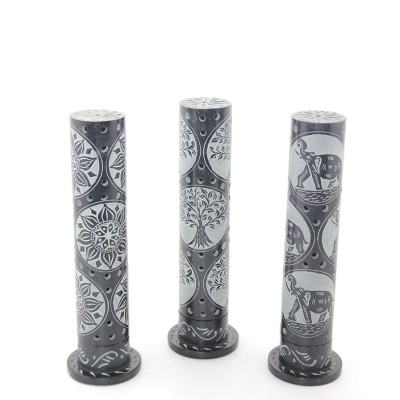 Obsidian Taşı İşlemeli Kule Tütsülük Model 2 Obsidian Taşı İşlemeli Kule Tütsülük Model 2