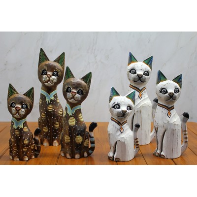 Ahşap 3'lü Kedi Seti 30 Cm Ahşap 3'lü Kedi Seti 30 Cm