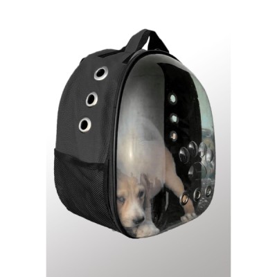 Deri Astronot Kedi Ve Köpek Taşıma Çantası Siyah Renk Deri Astronot Kedi Ve Köpek Taşıma Çantası Siyah Renk