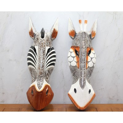 Ahşap Duvara Asmalı Maske Zebra Ahşap Duvara Asmalı Maske Zebra