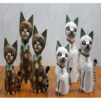 Ahşap 3'lü Kedi Seti 50 Cm Model 3 Ahşap 3'lü Kedi Seti 50 Cm Model 3