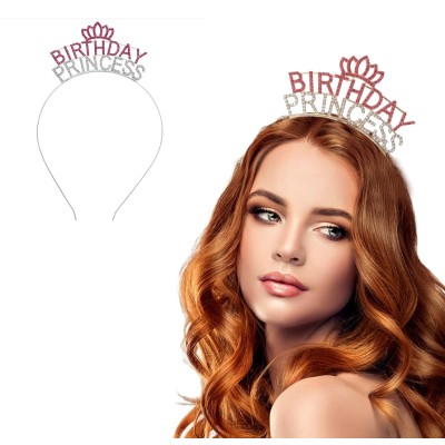 Kristal Taşlı Birthday Princess Yazılı Parti Tacı Pembe Renk Kristal Taşlı Birthday Princess Yazılı Parti Tacı Pembe Renk