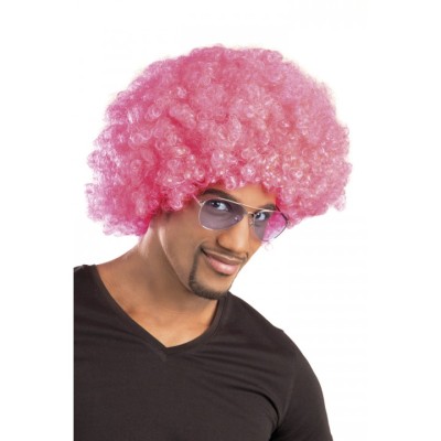 Pembe Renk Kıvırcık Afro Bonus Parti Peruğu Pembe Renk Kıvırcık Afro Bonus Parti Peruğu