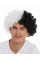 Siyah Beyaz Kıvırcık Afro Bonus Taraftar Peruğu Siyah Beyaz Kıvırcık Afro Bonus Taraftar Peruğu