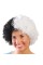 Siyah Beyaz Kıvırcık Afro Bonus Taraftar Peruğu Siyah Beyaz Kıvırcık Afro Bonus Taraftar Peruğu
