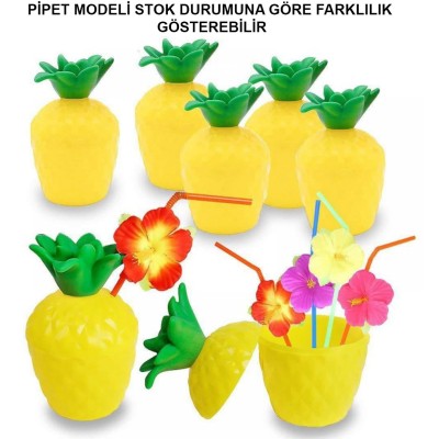 Ananas Pipetli Bardak Ananas Pipetli Bardak