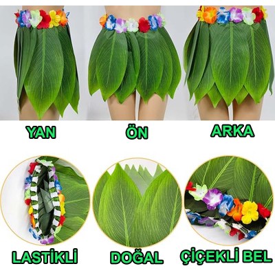 Tropikal Esintili Hawaii Yapraklı Parti Eteği Yetişkin Boy Tropikal Esintili Hawaii Yapraklı Parti Eteği Yetişkin Boy