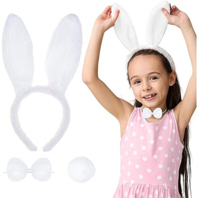 Beyaz Tavşan Kostüm Seti – Taç, Papyon, Kuyruk (12’li Paket) Beyaz Tavşan Kostüm Seti – Taç, Papyon, Kuyruk (12’li Paket)