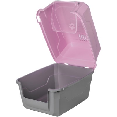 Mikopet Deluxe Pembe Kapalı Kedi Tuvaleti Mikopet Deluxe Pembe Kapalı Kedi Tuvaleti