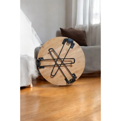 Bambu Metal Ayaklı Katlanabilir Yuvarlak Masa - 44.5 x 48 x 3 cm Bambu Metal Ayaklı Katlanabilir Yuvarlak Masa - 44.5 x 48 x 3 cm