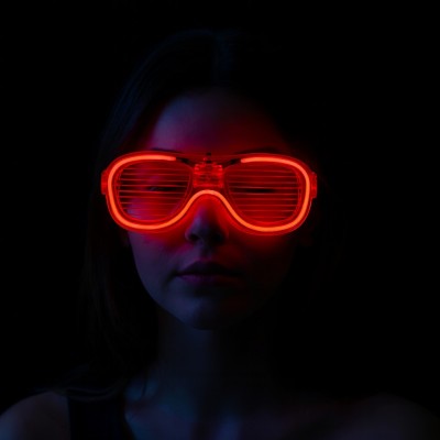 Kırmızı Led Işıklı Parti Gözlüğü - Neon 3 Modlu Kırmızı Led Işıklı Parti Gözlüğü - Neon 3 Modlu