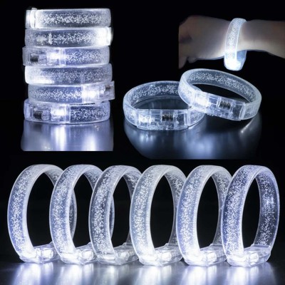 Beyaz-Gümüş Led Işıklı Baskı Yapılabilen Pilli Bileklik Bilezik Beyaz-Gümüş Led Işıklı Baskı Yapılabilen Pilli Bileklik Bilezik