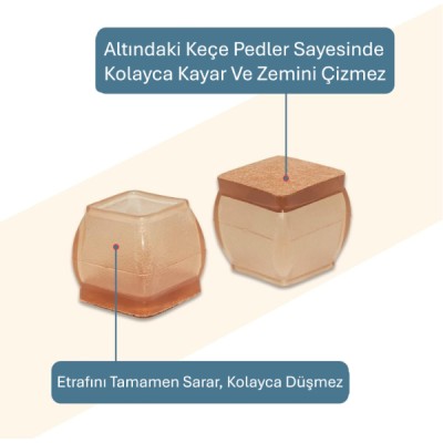 4'lü Kauçuklu Sandalye Ayak Koruyucu Pabuç 4'lü Kauçuklu Sandalye Ayak Koruyucu Pabuç