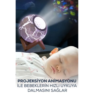 Bluetooth Özellikli Desenli Projektör Gece Lambası Bluetooth Özellikli Desenli Projektör Gece Lambası