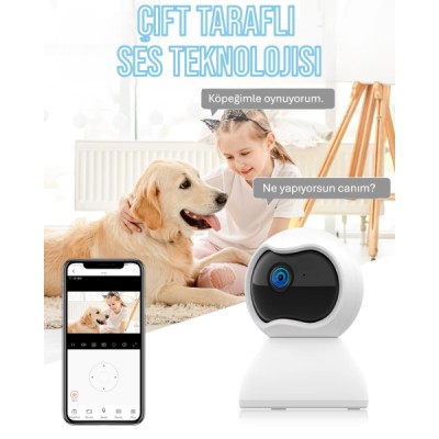 Çift Taraflı Ses Özellikli Wi-Fi Kamera Çift Taraflı Ses Özellikli Wi-Fi Kamera