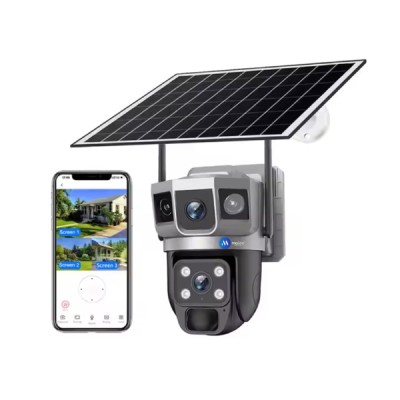 Güneş Enerjili Çift Lens Dış Mekan Güvenlik Kamerası Güneş Enerjili Çift Lens Dış Mekan Güvenlik Kamerası