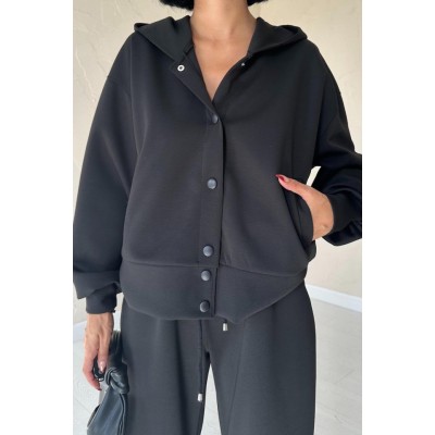Siyah Beli Lastikli Ceket Ve Pantolon Takım Siyah Beli Lastikli Ceket Ve Pantolon Takım