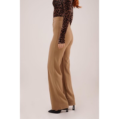 Ön Dikiş Detaylı Tek Düğme Camel Pantolon Ön Dikiş Detaylı Tek Düğme Camel Pantolon