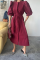 TENCEL KARPUZ KOL ELBİSE - Bordo TENCEL KARPUZ KOL ELBİSE - Bordo