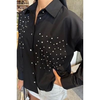 Kristal Taş Çakımlı Poplin Gömlek 3413 Kristal Taş Çakımlı Poplin Gömlek 3413