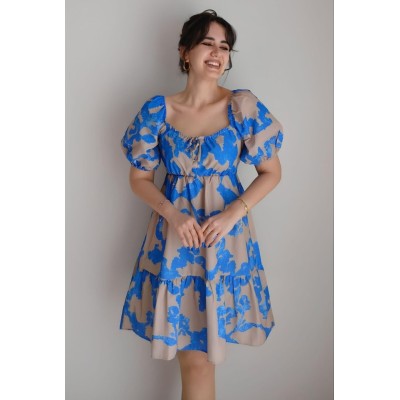 2351 Kloş Poplin Elbise - D.Mavi 2351 Kloş Poplin Elbise - D.Mavi