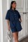 Taş Detaylı Gömlek Şort Denim Takım 10175 Taş Detaylı Gömlek Şort Denim Takım 10175