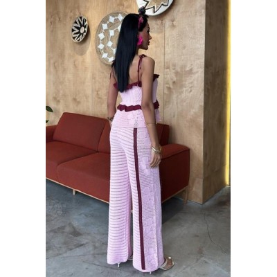 Askılı Bluz Pantolon Triko Takım 10114 Askılı Bluz Pantolon Triko Takım 10114