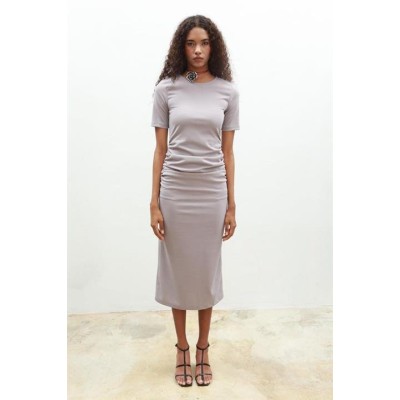 Fancy Büzgülü Midi Elbise 2695-8 Fancy Büzgülü Midi Elbise 2695-8