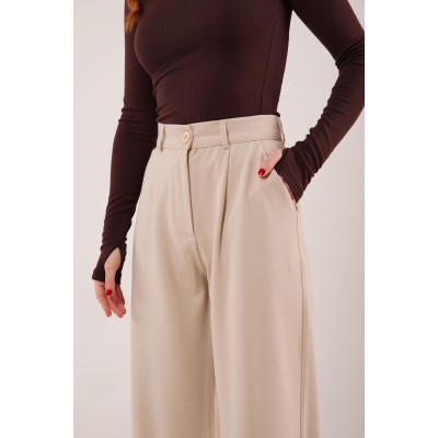 Premium Model Oturtmalı Krem Pantolon Premium Model Oturtmalı Krem Pantolon