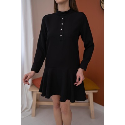 Siyah Klasik Düz Mini Elbise Siyah Klasik Düz Mini Elbise