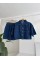 Taş Detaylı Gömlek Şort Denim Takım 10175 Taş Detaylı Gömlek Şort Denim Takım 10175