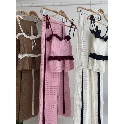 Askılı Bluz Pantolon Triko Takım 10114 Askılı Bluz Pantolon Triko Takım 10114